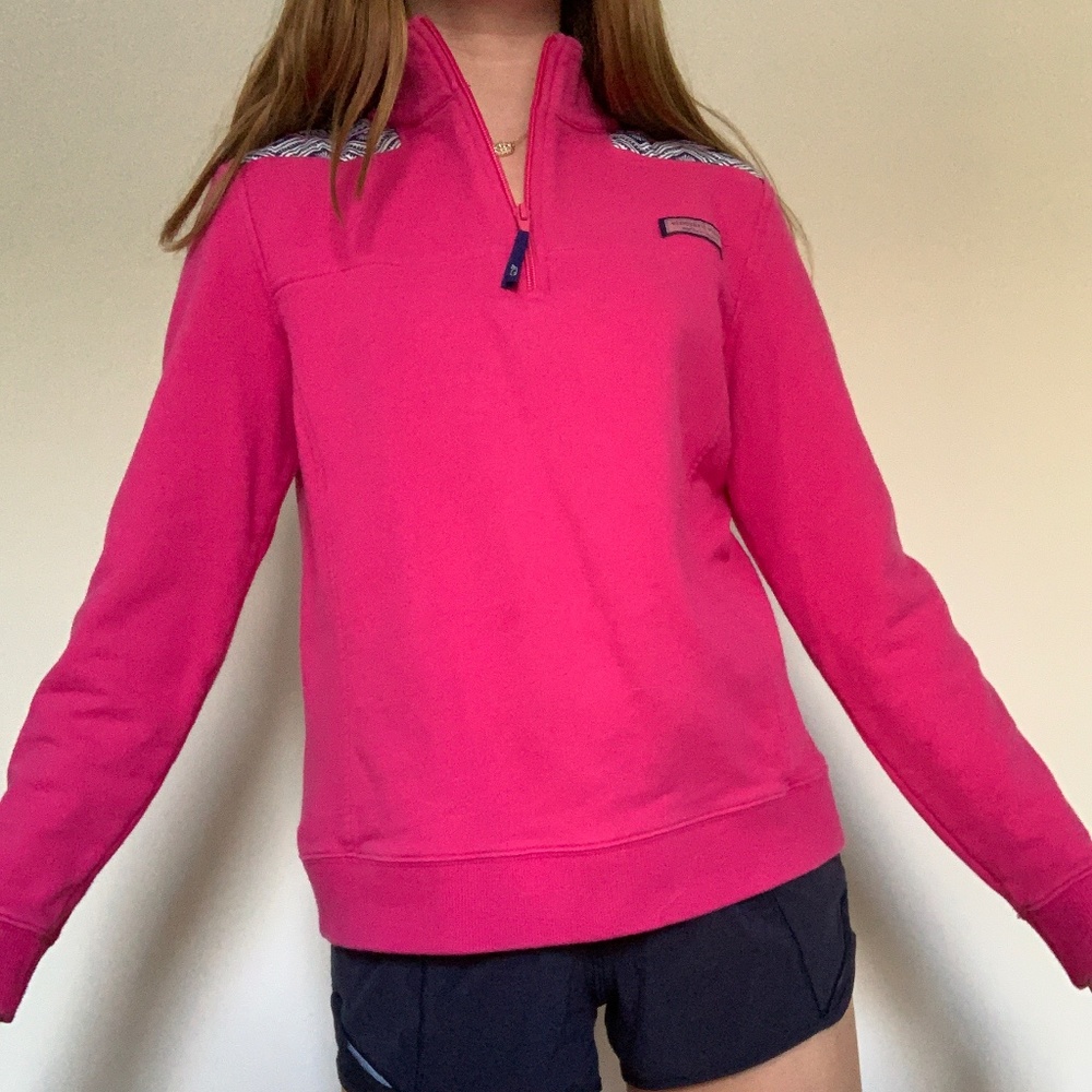Pink Patterned Vineyard Vines Pullover